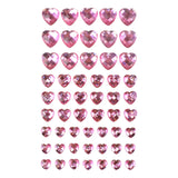 Heart Shaped Rhinestone Stickers, Assorted Sizes, 54-Count