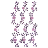 Floral Accented Rhinestone Swirl Stickers, 6-1/4-Inch, 3-Count