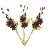 Acrylic Translucent Flower Spray with Leaves, 5-inch, 12-Count