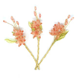 Acrylic Translucent Flower Spray with Leaves, 5-inch, 12-Count