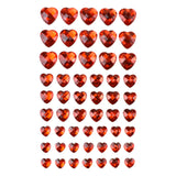 Heart Shaped Rhinestone Stickers, Assorted Sizes, 54-Count