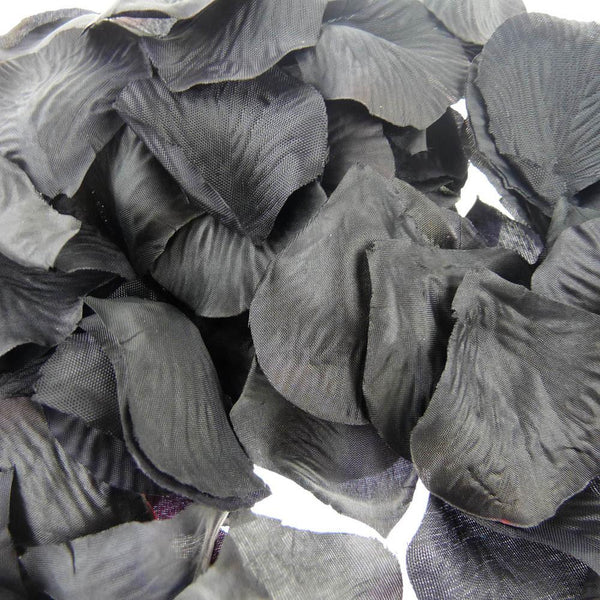 Solid Faux Rose Petals Table Confetti, 400-Piece, Black