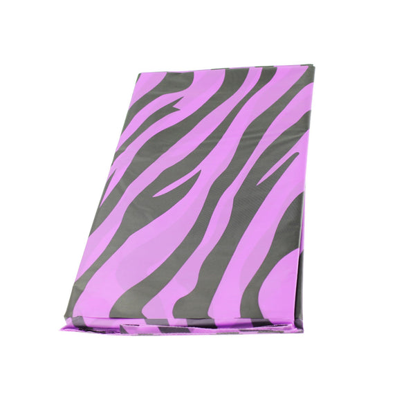Rectangular Zebra Plastic Table Cover, 54-inch x 108-inch, Fuchsia