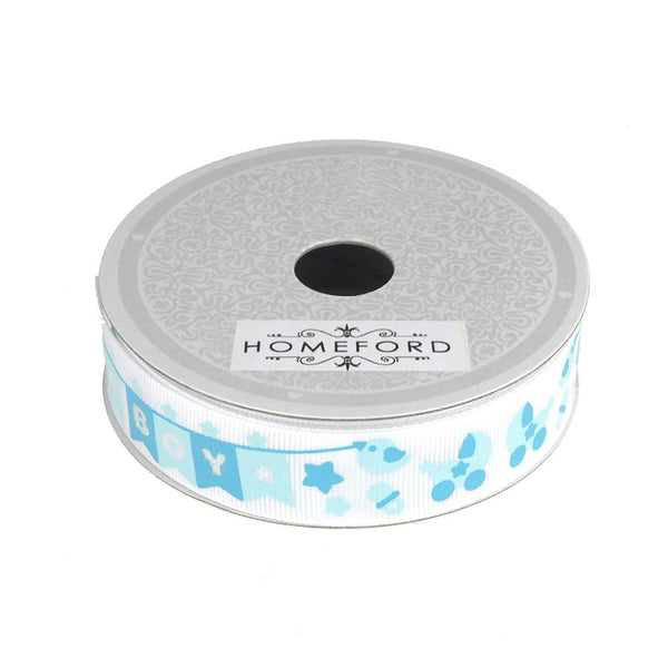 Homeford It's Boy/It's a Girl Banner Grosgrain Ribbon, Blue, 7/8-inch, 10 Yards