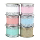 Glitter-Edge Criss-Cross Canvas Ribbon, 2-1/2-inch, 10 Yards