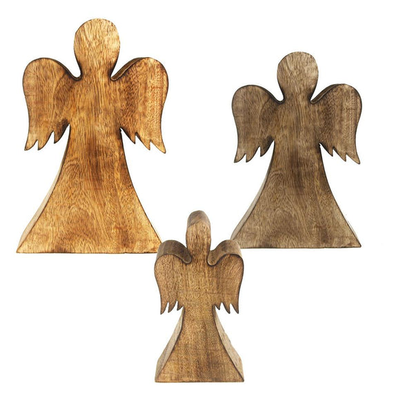 Christmas Angel Wooden Stand, Natural