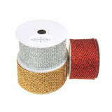 Metallic Tinsel Glitter Netting Mesh Christmas Ribbon, 2-1/2-Inch, 10 Yards