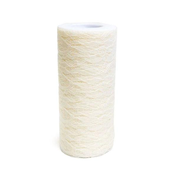 Affordable Lace Roll, 6-inch, 10 Yards, Ivory