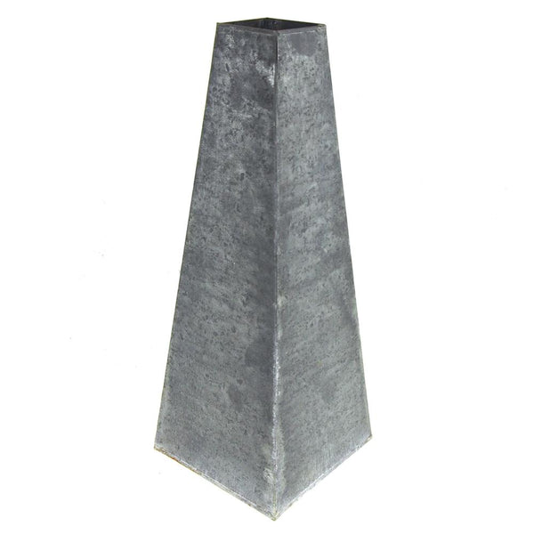 Metal Flower Trapezoid Vase, Grey, 16-inch