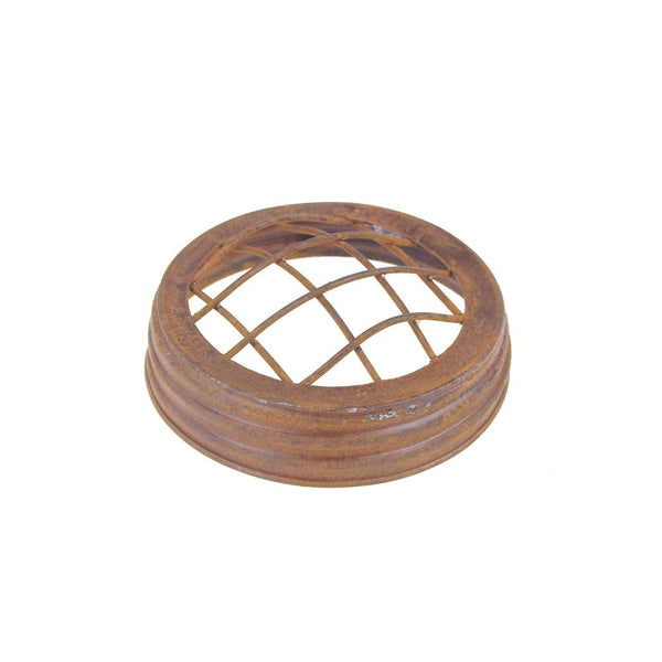 Metal Submarine Sectionalize Mason Jar Lid, Rust, 3-1/2-inch