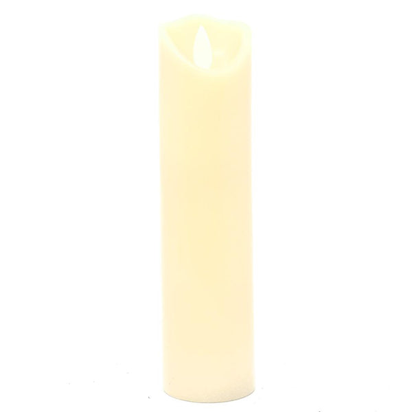 Flameless Wax Slender Pillar LED Candle, Ivory, 8-Inch
