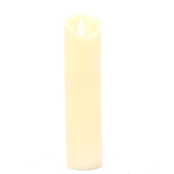 Flameless Wax Slender Pillar LED Candle, Ivory, 7-Inch
