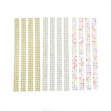 Round Diamond Cut Gemstone Ribbon Sticker, 5mm, Multicolor