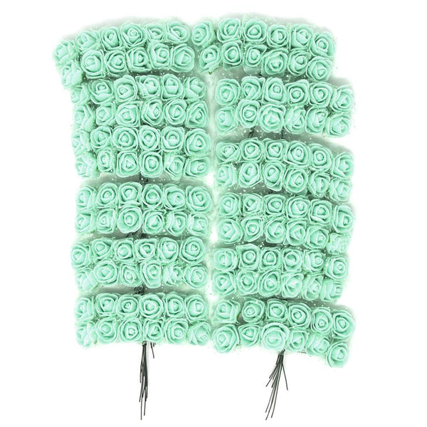 Foam Flower Picks with Bendable Stem, Mint, 3/4-Inch, 144-Count