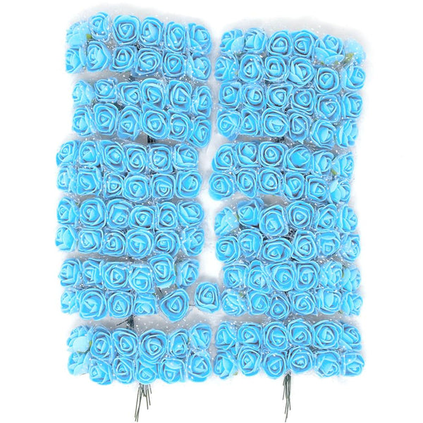 Foam Flower Picks with Bendable Stem, Blue, 3/4-Inch, 144-Count