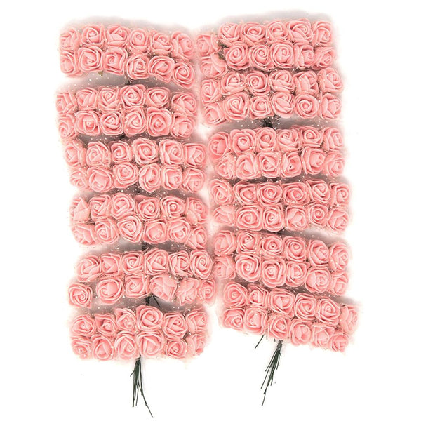 Foam Flower Picks with Bendable Stem, Peach, 3/4-Inch, 144-Count