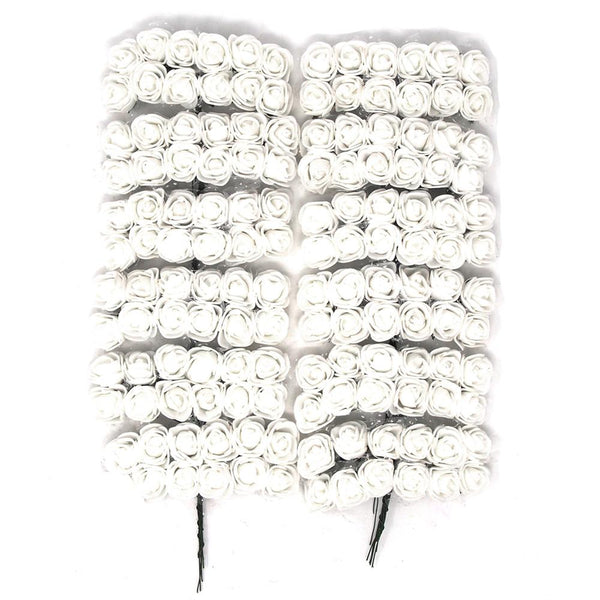 Foam Flower Picks with Bendable Stem, White, 3/4-Inch, 144-Count