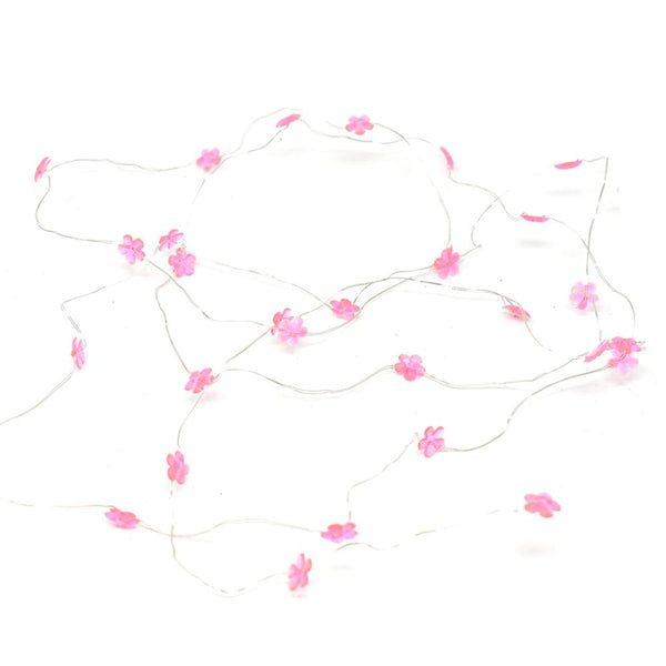 Flower Battery Operated Fairy String Lights, Pink, 10-Feet, 30 LED