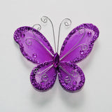 Organza Nylon Glitter Butterflies, 3-inch, 12-Piece
