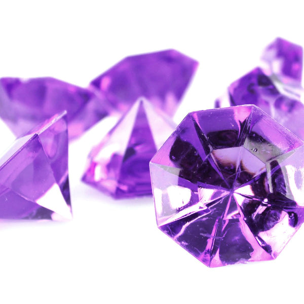 Carat Acrylic Diamond Table Scatter, 1-3/8-inch, 50-Piece, Purple