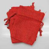 Faux Burlap Pouch Bags, 3-inch x 4-inch, 6-Piece