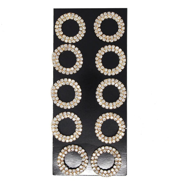 Round Acrylic Rhinestone Embellishments, Gold, 1-1/4-Inch, 10-Count