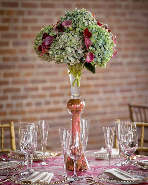 Clear Reversible Trumpet Glass Floral Vase Centerpiece