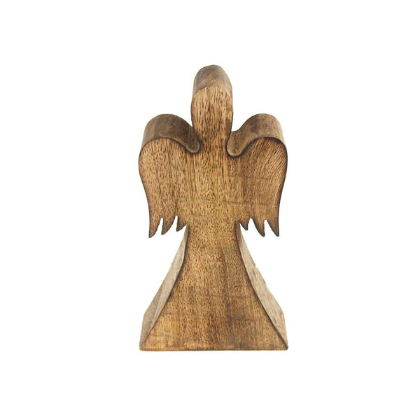 Christmas Angel Wooden Stand, Natural, 5-3/4-Inch