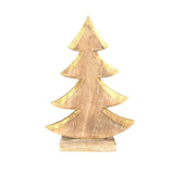 Metallic Christmas Tree Wooden Stand, Gold