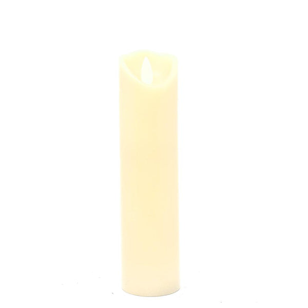 Flameless Wax Slender Pillar LED Candle, Ivory, 6-Inch