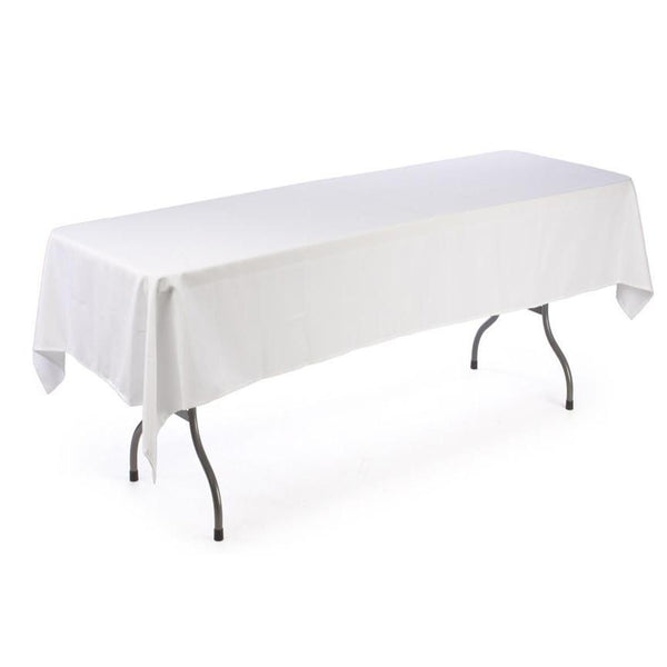 Rectangular Fabric Table Cloth Cover, 56-Inch x 110-Inch, White