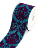 Canvas Ribbon with Flock Damask, 2-1/2-inch, 10 Yards