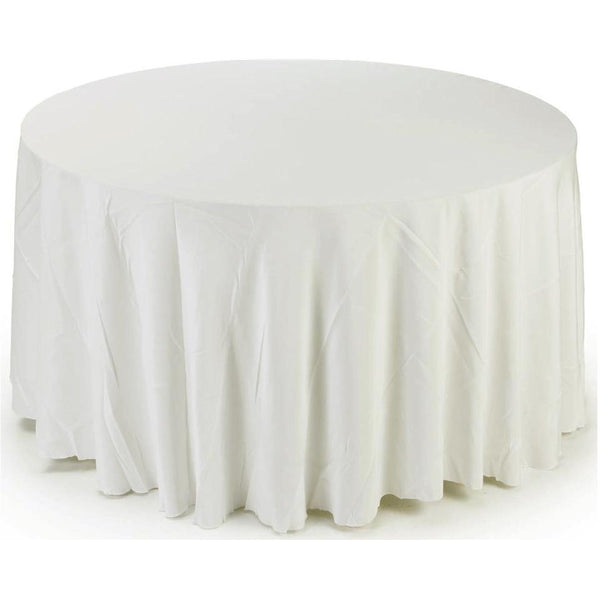 Round Fabric Table Cloth Cover, 120-Inch, White