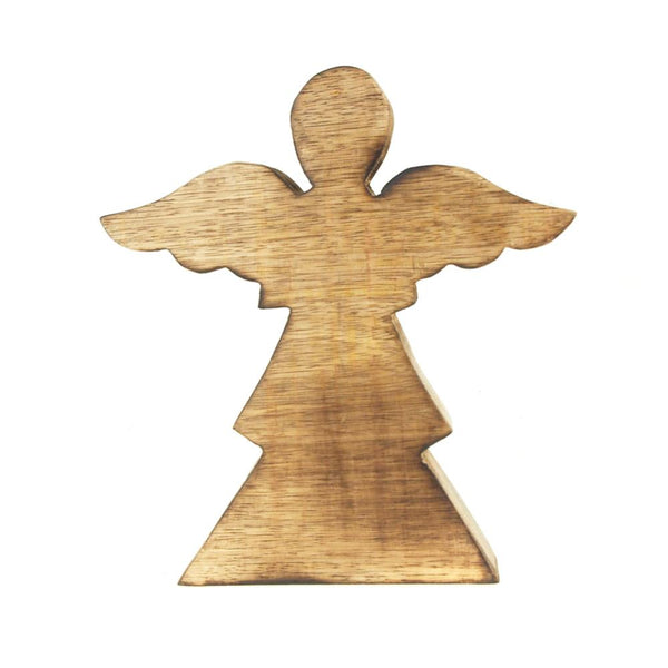 Christmas Flying Angel Wooden Stand, Natural, 6-3/4-Inch