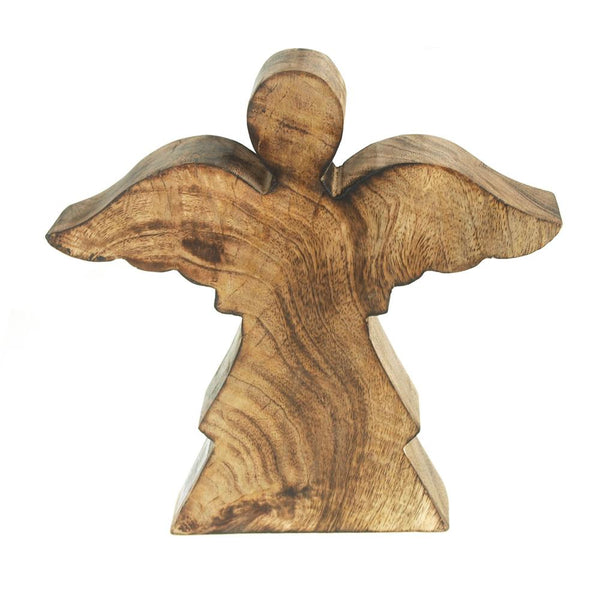 Christmas Flying Angel Wooden Stand, Natural, 8.4-Inch